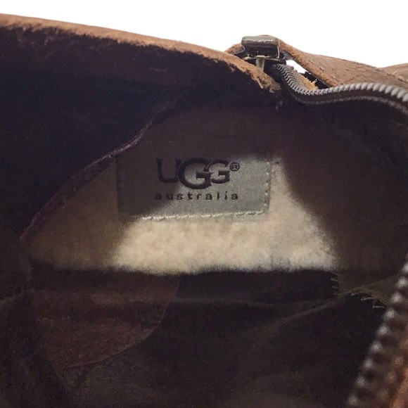 UGG Australia Channing Chocolate Leather Knee High Boots Size 7 - Picture 14 of 16